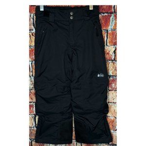 REI Peak2L Unisex Kids Girls Boys XS (6-7)  Black Ski Snow Board Pants That Grow